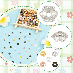 350Pcs 5 Colors Alloy Bead Caps Enamel Settings&nbsp;FIND-PA0001-08