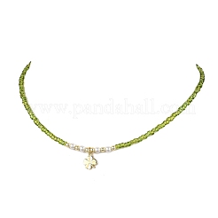 6Pcs 6 Colors Saint Patrick's Day Brass Clover Pendant Glass Seed Beaded Necklaces for Women&nbsp;NJEW-JN05642