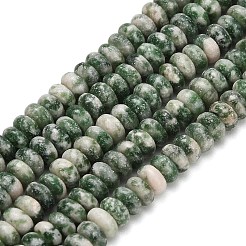 天然グリーンスポットジャスパービーズ連売り  ロンデル  4x1.5mm  穴：0.7mm  約155個/連  14.96''（38センチメートル）&nbsp;G-L635-A20-4x2mm