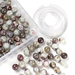 100Pcs 8mm Natural Purple Red Tourmaline Round Beads&nbsp;DIY-LS0002-09