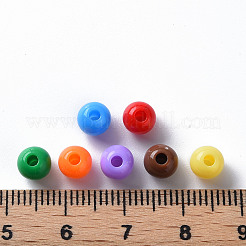 不透明なアクリルビーズ  ラウンド  ミックスカラー  6x5mm  穴：1.8mm  約440個/50g&nbsp;X-MACR-S370-C6mm-M2