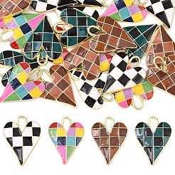 5Pcs Rack Plating Alloy Enamel Pendants&nbsp;ENAM-YW0006-59