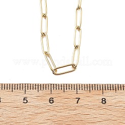 3.5mm 304ステンレススチールペーパークリップチェーンネックレス  14KGP本金メッキ  20.55インチ（52.2cm）&nbsp;NJEW-T016-07G