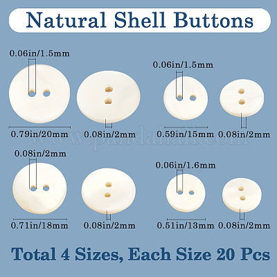 80Pcs 4 Styles Shell Buttons&nbsp;FIND-BBC0015-95A-1