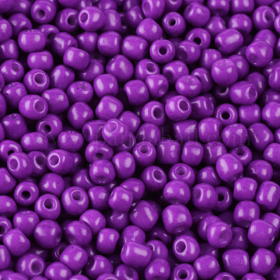 焼付塗装ガラスシードビーズ  ミディアム蘭  6/0  4~5x3~4mm  穴：1~2mm  約4500個/袋&nbsp;SEED-S003-K13-1