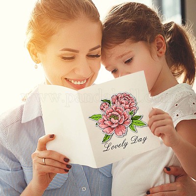Peony Cut Dies & Clear Stamp & Painting Stencils Flowers Embossing Template Silicone Stamp Hollow Painting Stencil Set For Scrapbooking Card Making