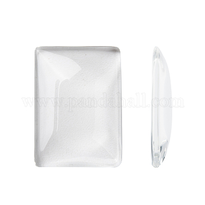 Transparent Rectangle Glass Cabochons&nbsp;GGLA-R025-25x18-1