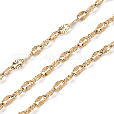 304 Stainless Steel Textured Dapped Chains&nbsp;CHS-G041-01G-1