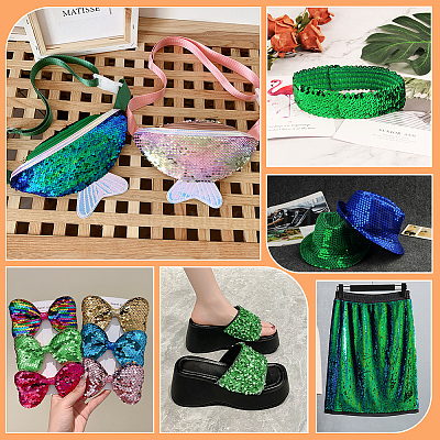 PET Reversible Sequin Fabric&nbsp;DIY-WH0320-66B-1