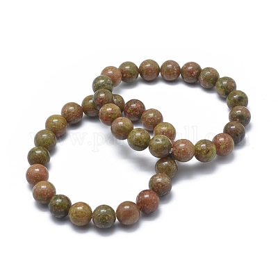 Natural Unakite Bead Stretch Bracelets&nbsp;BJEW-K212-A-042-1
