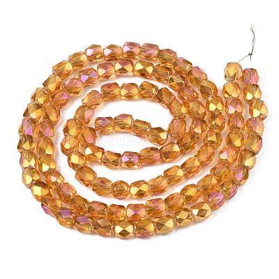 Electroplate Transparent Glass Beads Strands&nbsp;EGLA-N002-13-B03-1