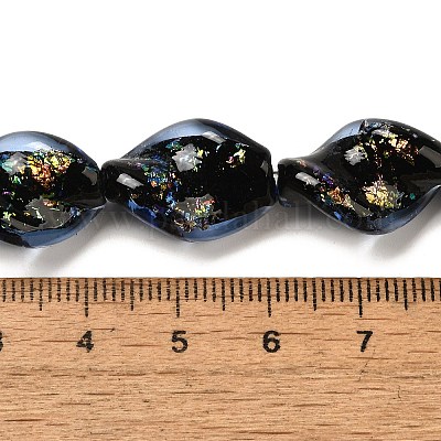 Handmade Dichroic Foil Glass Beads Strands&nbsp;DICH-U001-08A-1