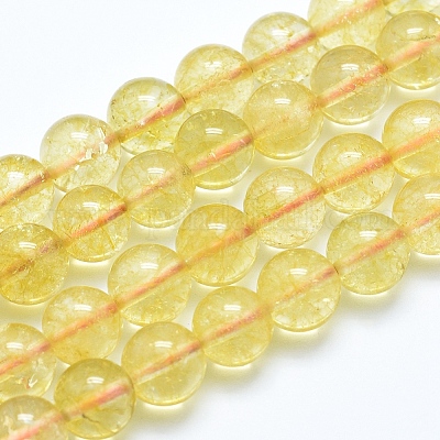 Natural Citrine Beads Strands&nbsp;G-E483-13-8mm-1