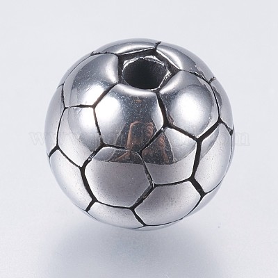 304ステンレススチールビーズ サッカー/サッカーボール アンティーク