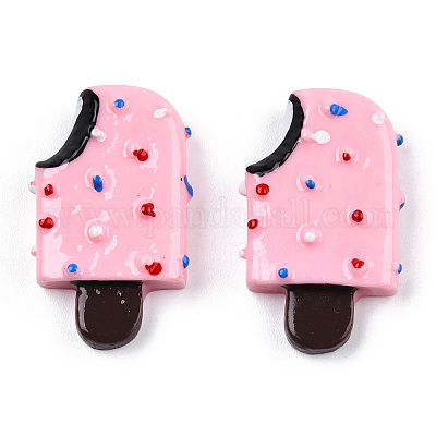 樹脂カボション  アイスクリーム  ピンク  25x15x5mm&nbsp;CRES-T005-42-1