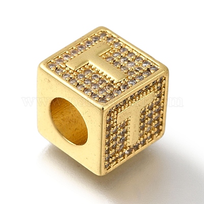 Brass Cubic Zirconia Beads&nbsp;KK-Q818-01T-G-1