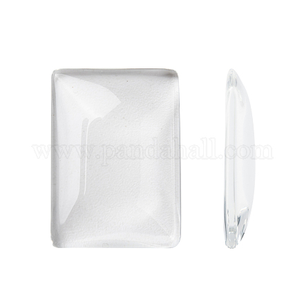 Transparent Rectangle Glass Cabochons&nbsp;GGLA-R025-25x18-1