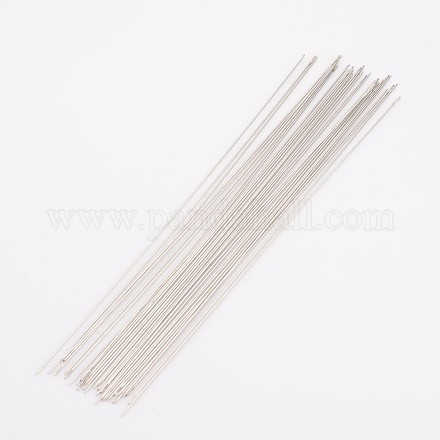変色防止スチールビーズ針  ステンレス鋼色  120x0.45mm  約25~30個/袋&nbsp;ES009Y-1