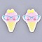 Acrylic Cabochons, with Glitter Powder, Ice Cream, Colorful, 36x27x2mm