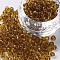 Glass Seed Beads, Transparent, Round, Dark Goldenrod, 6/0, 4mm, Hole: 1.5mm, about 300 beads/30g