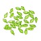Transparent Acrylic Charms, Leaf Charm, Green Yellow, 10.5x5x3.5mm, Hole: 1.4mm
