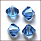 Imitation Austrian Crystal Beads, Grade AAA, K9 Glass, Faceted, Bicone, Cornflower Blue, 3x3mm, Hole: 0.7~0.9mm