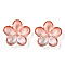 Two Tone Transparent Normal Glass Beads, Flower, Light Salmon, 21x21.5x7mm, Hole: 1.8mm