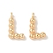 Brass Pendants, Cadmium Free & Nickel Free & Lead Free, Letter Charms, Real 18K Gold Plated, 11x7x2mm, Hole: 1mm