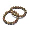 Natural Unakite Bead Stretch Bracelets, Round, Inner Diameter: 2 inch~2-3/8 inch(5~6cm), Bead: 5.8~6.8mm