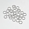 Brass Open Jump Rings, Round, Platinum, 21 Gauge, 4x0.7mm, Inner Diameter: 2.2mm, about 11904pcs/500g