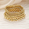 6Pcs CCB Round Beaded Stretch Bracelets, Golden, 190~205mm