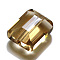 Imitation Austrian Crystal Beads, Grade AAA, K9 Glass, Faceted, Rectangle, Gold, 8x9.5x5mm, Hole: 0.9~1mm