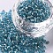 8/0 Glass Seed Beads, Silver Lined Round Hole, Round, Pale Turquoise, 2~3x1.3~3mm, Hole: 0.8~1.2mm, about 10000pcs/pound