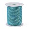 Round String Thread Polyester Cords, with Gold Wire, Deep Sky Blue, 2.5mm, about 21.87 yards(20m)/roll