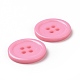 樹脂ボタン  染め  フラットラウンド  ピンク  20x3mm  穴：2mm  195個/袋&nbsp;RESI-D030-20mm-05-2