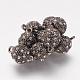 Alloy Rhinestone Magnetic Clasps with Loops&nbsp;RB-H116-2-B-1