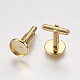 304ステンレススチールカフス  フラットラウンド  ゴールドカラー  19.5mm  トレイ：14x2mm  インナーサイズ：12mm&nbsp;STAS-G187-23G-12mm-2