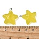 蓄光樹脂チャーム  鉄ループ付き  魚  ゴールド  25.5x23x8mm  穴：2mm&nbsp;RESI-R452-01D-4