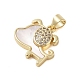 Brass Micro Pave Clear Cubic Zirconia Pendants&nbsp;KK-I712-41G-2