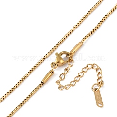 Ion Plating(IP) 201 Stainless Steel Chain Necklaces, Box Chains, Real 18K Gold Plated, 16.10 inch(40.9cm)