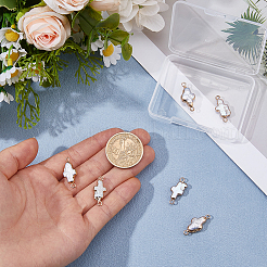 6Pcs Electroplate Natural Baroque Pearl Keshi Pearl Cross Connector Charms&nbsp;PEAR-HS0001-31