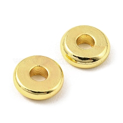 真鍮ビーズ  カドミウムフリー＆鉛フリー  長持ちメッキ  ディスク  18KGP本金メッキ  6x2mm  穴：1.8mm&nbsp;KK-D032-01G-G