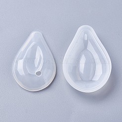 シリコンモールド  レジン型  UVレジン用  エポキシ樹脂ジュエリー作り  ティアドロップ  ホワイト  52x34x7mm  55x37x9mm  インナーサイズ：37x30mm&nbsp;DIY-F023-25