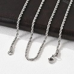 Tarnish Resistant 304 Stainless Steel Rope Chain Necklaces&nbsp;NJEW-E026-09P