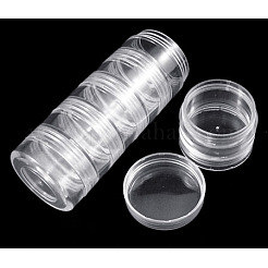 プラスチックビーズ収納ケース  コラム  6バイアル  透明  3.9x12.1cm  容量：10ml（0.34液量オンス）&nbsp;X-C079Y