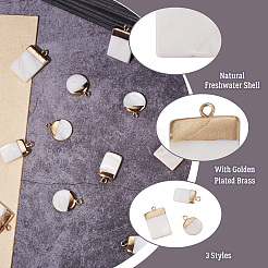 Electroplate Natural Freshwater Shell Pendants&nbsp;SHEL-TA0001-05