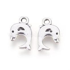 Dolphin Tibetan Style Alloy Pendants&nbsp;TIBEP-N008-25AS-RS