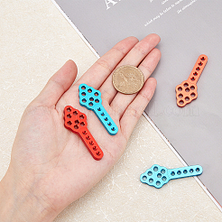 2ペア2色アルミ合金ショックアブソーバー  リモートコントロールカーアクセサリー  赤＆スチールブルー  ミックスカラー  51x19x4mm  穴：3mm  1対/カラー&nbsp;AJEW-GA0003-23