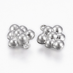 変色しにくい304ステンレススチールチャーム  ブドウ  ステンレス鋼色  14.5x11x5.5mm  穴：1mm&nbsp;STAS-P175-19P