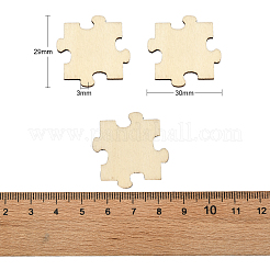 100個の木製カボション  パズル  湯通しアーモンド  29x30x3mm&nbsp;WOOD-CJ0001-41